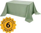 6-Pack Sage Green Tablecloths for Rectangle Tables, 90 x 156 in in Sage Green, alternate view 2