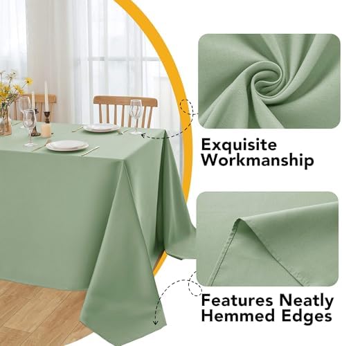 6-Pack Sage Green Tablecloths for Rectangle Tables, 90 x 156 in in Sage Green, alternate view 3