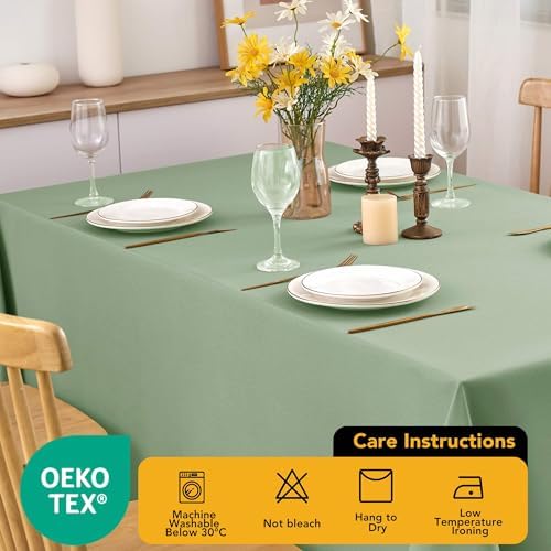 6-Pack Sage Green Tablecloths for Rectangle Tables, 90 x 156 in in Sage Green, alternate view 7