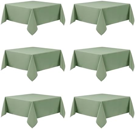 6-Pack Sage Green Tablecloths for Square Tables, 54 x 54 Inches in 54 x 54 Inches