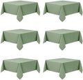 6-Pack Sage Green Tablecloths for Square Tables, 54 x 54 Inches in 54 x 54 Inches