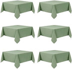 6-Pack Sage Green Tablecloths for Square Tables, 54 x 54 Inches in 54 x 54 Inches