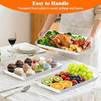 6-Pack Serving Tray Set, Reusable Plastic Serving Platter for Party Supplies, Entertaining, Grilling, alternate view 2