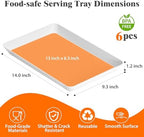 6-Pack Serving Tray Set, Reusable Plastic Serving Platter for Party Supplies, Entertaining, Grilling, alternate view 3