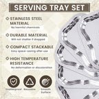 6 Pack Silver Serving Trays, Irregular, Large in Large in Silver, alternate view 4