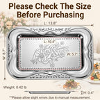 6 Pack Silver Serving Trays Set, Stainless Steel Decorative Tray in Silver, alternate view 3