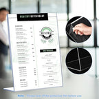 6 Pack Slanted Back Acrylic Sign Holders 4x6 for Business & Store, Tabletop Vertical Sign Holder with Anti-Slip, alternate