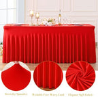 6 Pack Spandex Red Fitted Table Cloth for 6ft Rectangle Tables Red Stretch Tablecloth Table Covers Skirt Banquet, alternate