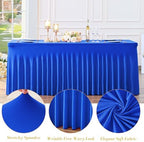 6 Pack Spandex Royal Blue Fitted Table Cloth for 6ft Rectangle Tables Blue Tablecloth Stretch Table Covers Skirt, alternate