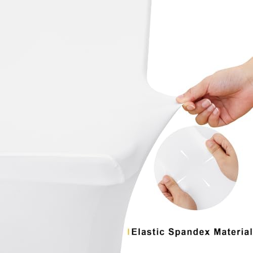6 Pack Spandex Table Cloth 6FT, Elastic Fitted White Tablecloth in White, alternate view 5