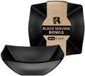 6 Pack Square Extra Large Plastic Black Serving Bowls -128 Oz Black Plastic bowls - Salad Bowls Large Serving