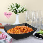 6 Pack Square Extra Large Plastic Black Serving Bowls -128 Oz Black Plastic bowls - Salad Bowls Large Serving, alternate view