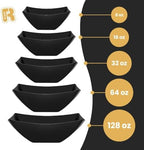 6 Pack Square Extra Large Plastic Black Serving Bowls -128 Oz Black Plastic bowls - Salad Bowls Large Serving, alternate view