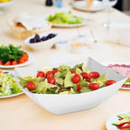 6 Pack Square Extra Large Plastic White Serving Bowls -128 Oz White Plastic bowls - Salad Bowls Large Serving, alternate view