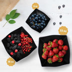 6 Pack Square Plastic Serving Bowls - Black Plastic bowls 8 Oz - Disposable Serving Bowls, Disposable Heavy Duty, alternate