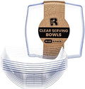 6 Pack Square Plastic Serving Bowls - Clear Plastic bowls 16 Oz - Disposable Serving Bowls Heavy Duty For