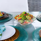 6 Pack Square Plastic Serving Bowls - Clear Plastic bowls 32 Oz - Salad Bowls Large Serving, Premium Duty For, alternate view