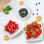 6 Pack Square Plastic Serving Bowls - White Small Plastic bowls 8 oz, Premium White Bowls For Weddings Catering, alternate