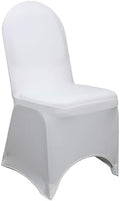 6 Pack Stretch Spandex Banquet Chair Covers - White, Wedding Slip, Premium Quality in White