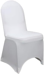 6 Pack Stretch Spandex Banquet Chair Covers - White, Wedding Slip, Premium Quality in White