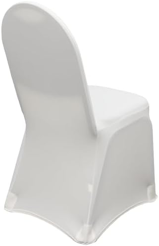 6 Pack Stretch Spandex Banquet Chair Covers - White, Wedding Slip, Premium Quality in White, alternate view 5