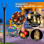 6 Pack String Light Poles,10 Ft Light Poles for Outside String Lights, Outdoor Lights Pole with Fork, Metal, alternate view 2