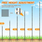 6 Pack String Light Poles - 10FT Light Poles for Outside with Fork Base, Outdoor String Light Poles, Durable, alternate view
