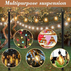 6 Pack String Light Poles, Metal Poles for Hanging Outdoor Light Strings,6 Pack 10 FT Light Poles Stand for, alternate view 3