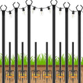 6 Pack String Light Poles, Outdoor String Light Pole 10 ft Forked Metal Light Pole with Adjustable Outdoor Light