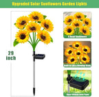 6 Pack Sunflower Solar Garden Lights Decorative Solar Landscape Lights in 6 Pack Sunflowers Lights, alternate view 2