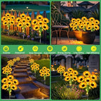 6 Pack Sunflower Solar Garden Lights Decorative Solar Landscape Lights in 6 Pack Sunflowers Lights, alternate view 4