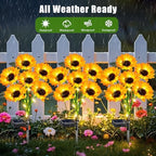 6 Pack Sunflower Solar Garden Lights Decorative Solar Landscape Lights in 6 Pack Sunflowers Lights, alternate view 6