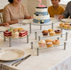 6 Pack Tempered Glass Cake Stands Set 9 11 13 Inch Dessert Display Riser in Clear, alternate view 2