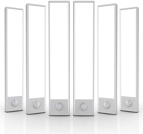 6 Pack Under Cabinet Lighting Wireless, 32 LED Rechargeable Battery Motion Sensor Light Indoor, Stick On