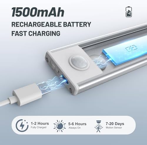 6 Pack Under Cabinet Lighting Wireless, 32 LED Rechargeable Battery Motion Sensor Light Indoor, Stick On, alternate view 4