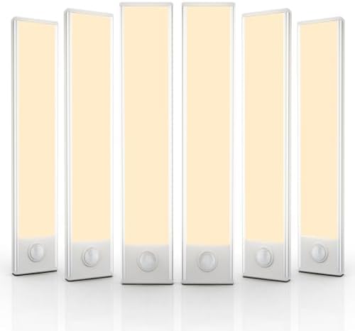6 Pack Under Cabinet Lighting Wireless, 32 LED Rechargeable Battery Motion Sensor Light Indoor, Stick On