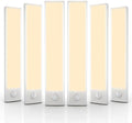 6 Pack Under Cabinet Lighting Wireless, 32 LED Rechargeable Battery Motion Sensor Light Indoor, Stick On