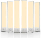 6 Pack Under Cabinet Lighting Wireless, 32 LED Rechargeable Battery Motion Sensor Light Indoor, Stick On