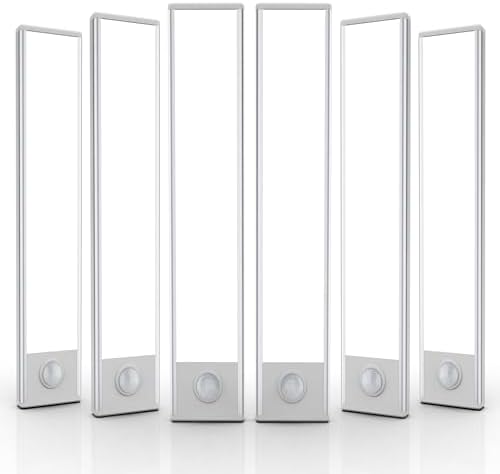 6 Pack Under Cabinet Lighting Wireless, 40 LED Rechargeable Battery Motion Sensor Light Indoor, Stick On
