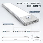 6 Pack Under Cabinet Lighting Wireless, 40 LED Rechargeable Battery Motion Sensor Light Indoor, Stick On, alternate view 3