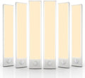 6 Pack Under Cabinet Lighting Wireless, 40 LED Rechargeable Battery Motion Sensor Light Indoor, Stick On