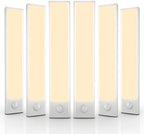 6 Pack Under Cabinet Lighting Wireless, 40 LED Rechargeable Battery Motion Sensor Light Indoor, Stick On
