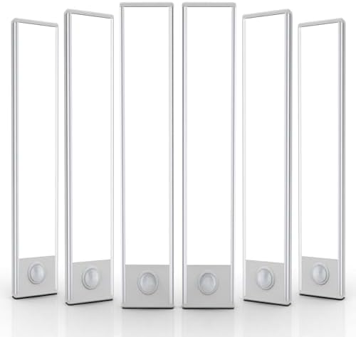 6 Pack Under Cabinet Lighting Wireless, 50 LED Rechargeable Battery Motion Sensor Light Indoor, Stick On