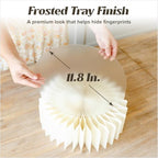 6 Pack White Buffet Risers, Foldable Paper Honeycomb Stands with Frosted Acrylic Trays for Party, Dessert Table, alternate