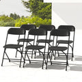 6 Pack White Folding Chairs for School Events Wedding Party Picnic