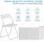 6 Pack White Plastic Folding Chairs, Lightweight Foldable Chair, alternate view 4