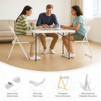 6 Pack White Plastic Folding Chairs, Lightweight Foldable Chair, alternate view 5
