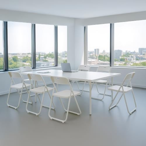 6 Pack White Plastic Folding Chairs, Lightweight Foldable Chair, alternate view 6