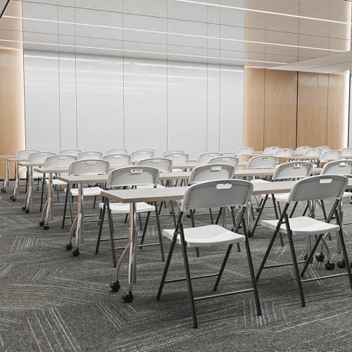 6-Pack White Plastic Folding Chairs, Portable Seat with Sturdy Steel Frame for Indoor & Outdoor Use, Perfect for, alternate