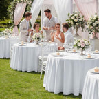 6 Pack White Round Tablecloths 120 Inch for 48"-96" Tables in White, alternate view 7